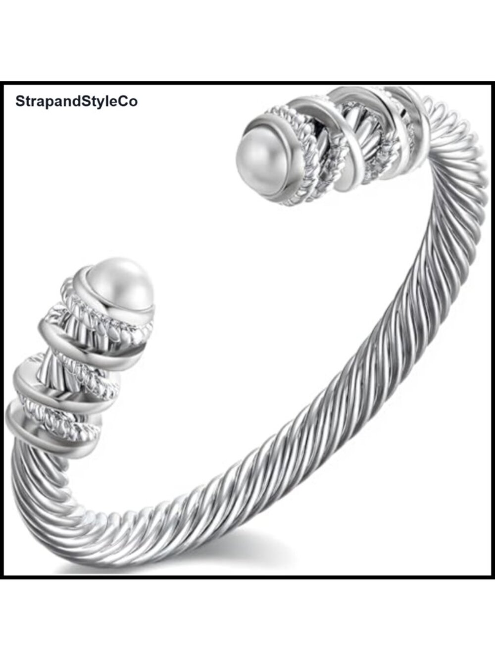 Twisted Cable Bangle Bracelet Zinc Alloy Open Cuff Gift for Women